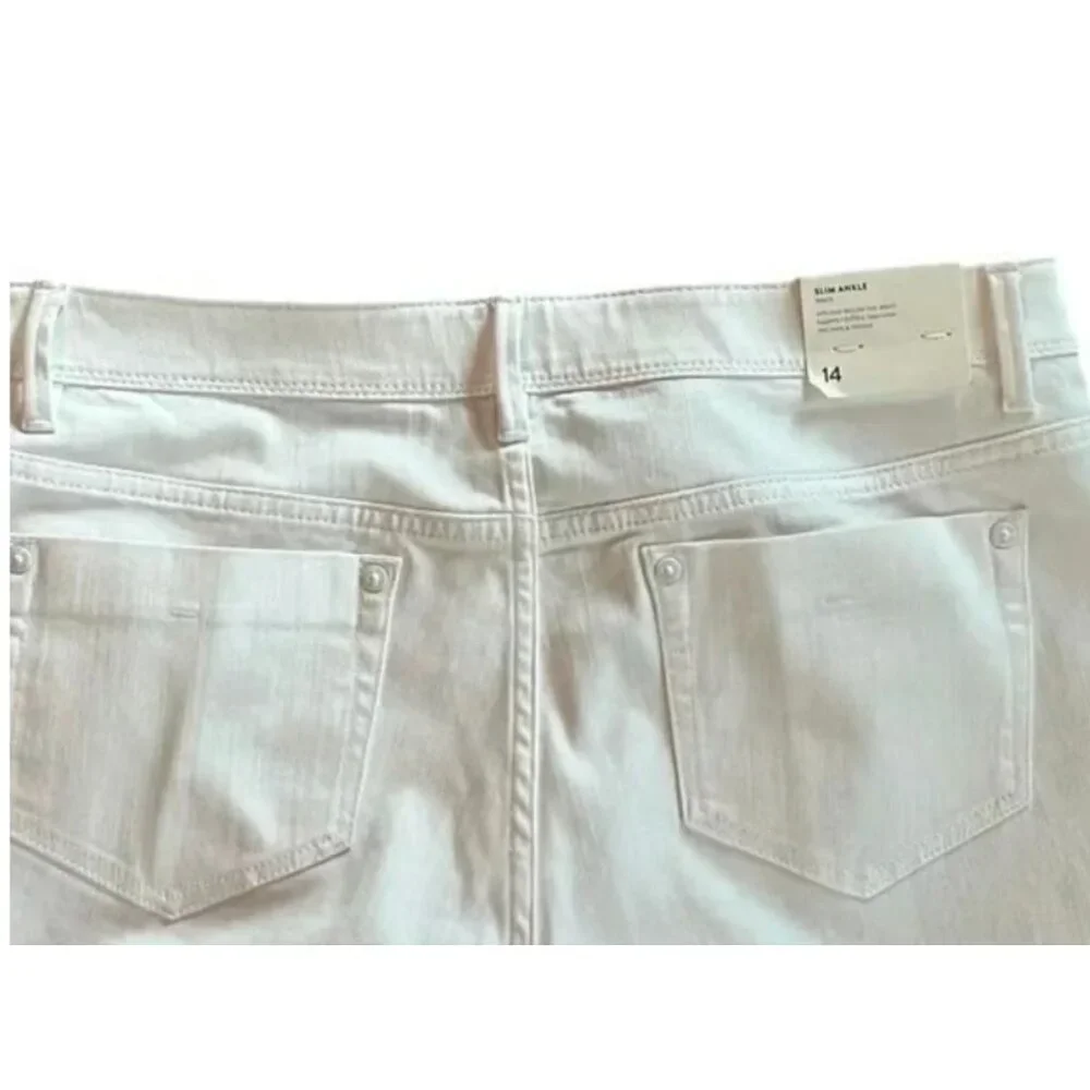 J.Jill Womens Denim Slim Ankle Pants Size 14 White Authentic Fit NWT - Picture 5 of 5